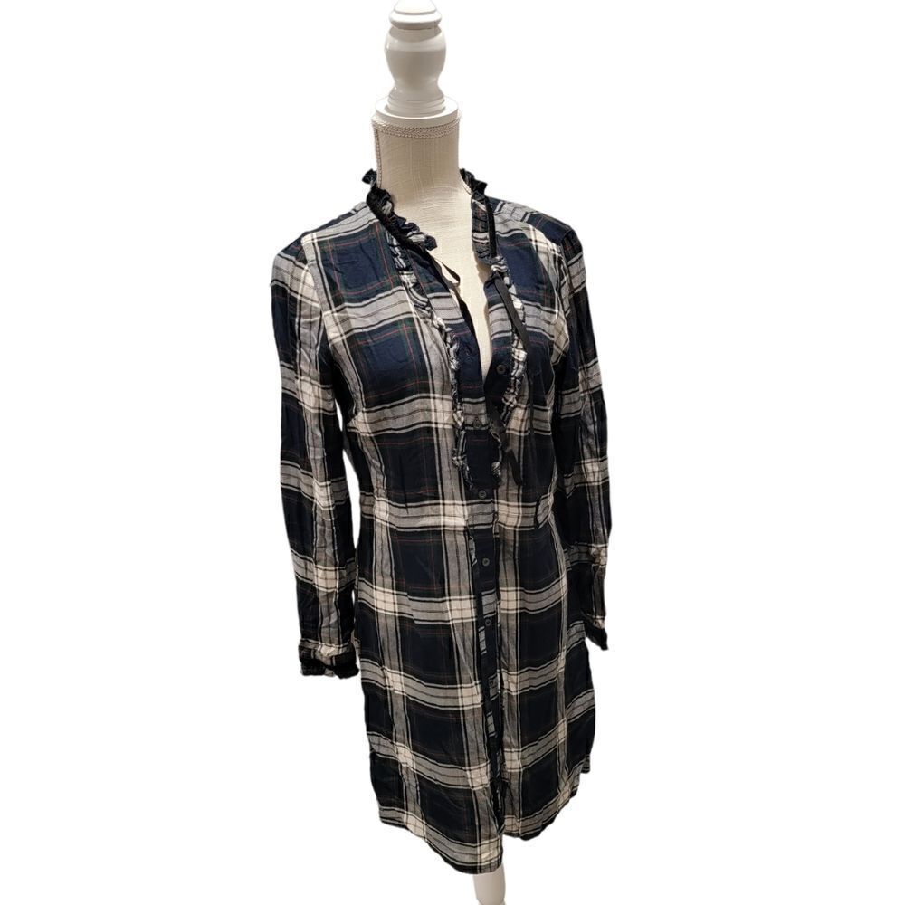 Tommy Hilfiger plaid hi-low shirt dress SZ 8 - Picture 2 of 5
